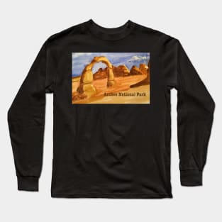 Delicate Arch Watercolor, Arches National Park Long Sleeve T-Shirt